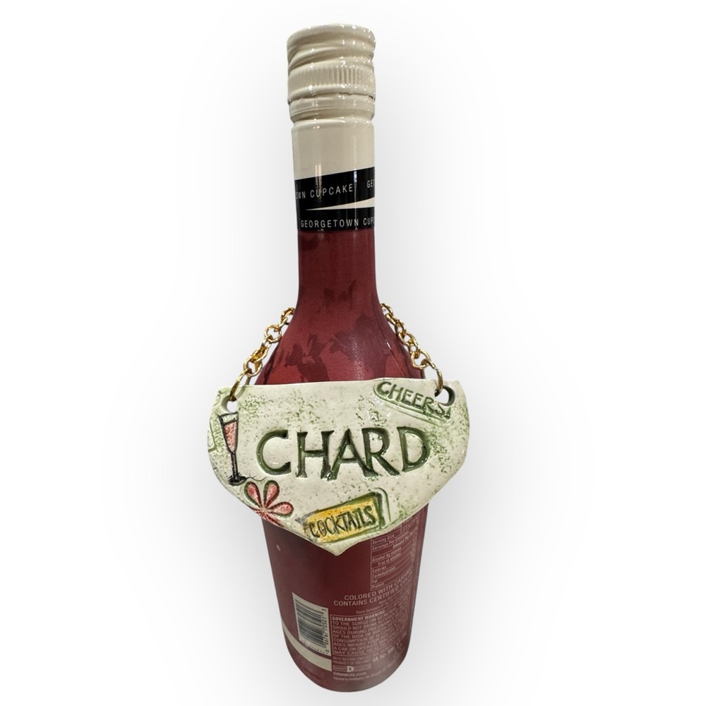 Handmade And Signed By Artist Pottery Hanging Wine Label